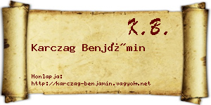 Karczag Benjámin névjegykártya