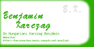 benjamin karczag business card